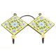 Yellow And Turquise Tiny Flower Ceramic Tiles Hooks